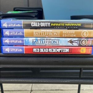 PS4 Game Bundle of4 - Call of Duty, Star Wars Battlefront,Red Dead Redemption II